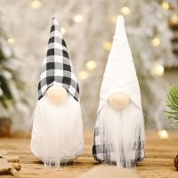 【CW】 Knitted Christmas Decoration Faceless Doll Forest Elder Ornaments Clarinet Ornament t2p