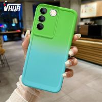 VRQR เคสซิลิโคนโทรศัพท์สีไล่ระดับสีสำหรับ Vivo V27E S16 S16E S16 Pro V27 Pro เคสป้องกันแบบเรียบง่ายเคสสไตล์ Ins