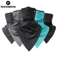 ROCKBROS ผ้าพันคอกีฬาทรงสามเหลี่ยมสำหรับปีนเขาขี่จักรยานทำจากผ้าวิสคอสระบายอากาศดีผ้าเช็ดหน้าหน้ากากวิ่งสายคาดผมคออุ่น