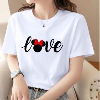 เสื้อยืดพิมพ์ลาย Love Letter 90S สำหรับผู้หญิงเสื้อยืดลายการ์ตูนกราฟิกสำหรับเสื้อผ้าน่ารัก