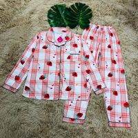 Pajamas ชุดเซตผ้าฝ้าย ไซซ์ M-XXL SET BAJU TIDUR WANITA แขนยาว สําหรับผู้หญิง