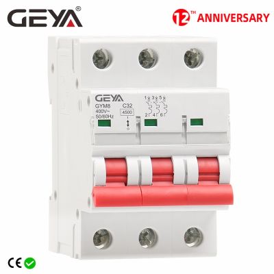 GEYA GYM8 3P Din Rail MCB 6A 10A 16A 20A 25A 32A 40A 50A 63A 220V Mini Circuit Breaker C Curve with CE CB SEMKO Certificate