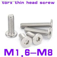 ✇ 5-100pcs CM M1.6 M2 M2.5 M3 M4 M5 M6 M8 304 A2 Stainless Steel Torx Six-Lobe Ultra Thin Flat Wafer Head Screw Bolt Length 2-50mm