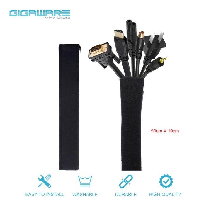 Gigaware 50cm 100cm Cable Concealer Management Sleeve Wire Organizer