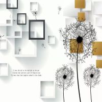 ♨▨ 3D square box dandelion background wall