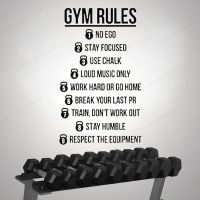 Gym Rules Motivational Quotes Wall Decal crossfit healthy life wall sticker vinyl home wall decor JH198