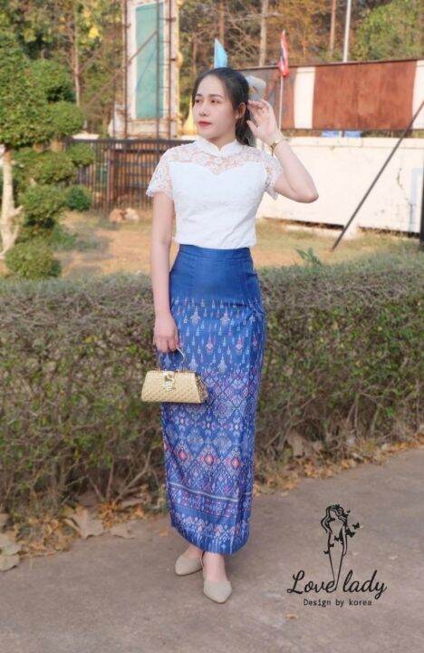 2xl-4xl-ส่งฟรี-ชุดไทย-งานป้าย-love-lady-เสื้อลูกไม้-ผ้าถุง-ชุดไทยประยุกต์-ชุดผ้าไทยไปงาน-ชุดไปงานบวช-ผญ-ชุดไทยผู้หญิง-ชุดเจ้าสาว