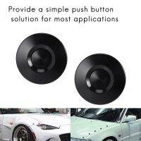 4X Push Button Quick Release Car Hood Bonnet Latch Pin Lock Bumper Clip Black