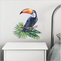 1Pcs Cartoon Cute Parrot Green Planting Wall Stickers For Childrens Room Porch Wall Beautification Decorative Wallpaper Wall Stickers  Decals