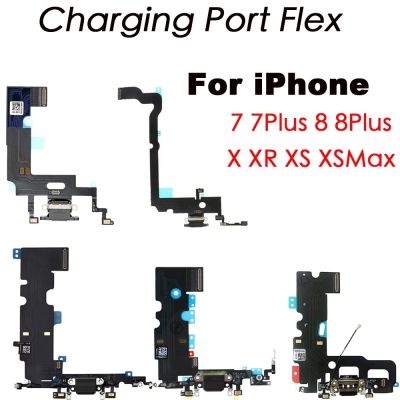 ใหม่ Lightning แท่นชาร์จพอร์ตไมโครโฟนคู่สายดิ้นเปลี่ยนสําหรับ iPhone 7 7Plus 8 8Plus X XR XS Max
