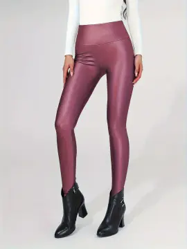 Faux Leather Leggings with Thermal Fleece Inner, Women Leather