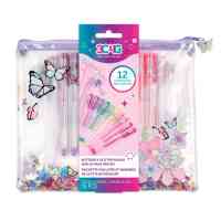 3C4G Butterfly Glitter Pouch and 12pk pen set