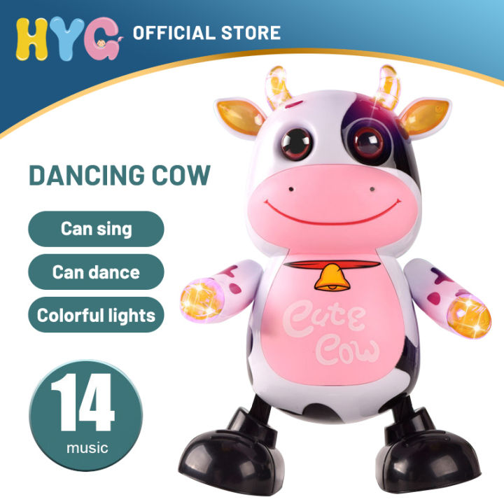 HYG Dancing Toys Dancing Cow Children's Gift Age 3+ Gifts for Girls Toys  Children Electric Dancing Machine Sound, Light and Music Dancing Babies  Cute Cow Electric Dancing Little Cute Cow Toys for