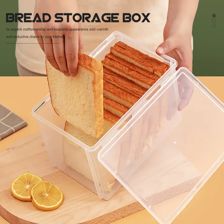 Household Toast Storage Box Plastic Bread Container Dustproof Cake Box