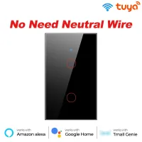 ROVF Smart wall switch US สวิตช์เปิด-ปิดไฟ แบบติดผนัง WiFi+RF433 ทำงานร่วมกับ Google Alexa No Neutral Wire