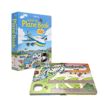 Usborne wind up plane Book windup small plane open Puzzle Track Book parent-child play paperboard operation Usborne series around the World Adventure
