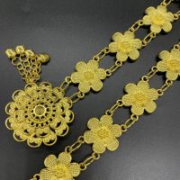 Vintage jewelry antique jewelry set Isaan flower belt Lanna Thai series antique silver gold buckle