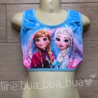แพค 5ตัว เสื้อกล้าม เสื้อทับ เสื้อซับใน เด็กผู้หญิง ทรงสั้น เสื้อกล้ามครึ่งตัว สี งานลิขสิทธิ์ เอลซ่า Elsa Frozen S-XL