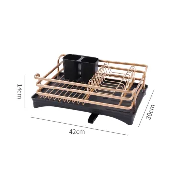 Champagne Gold Aluminium Kitchen Dish Drying Rack Sink Stand Drain