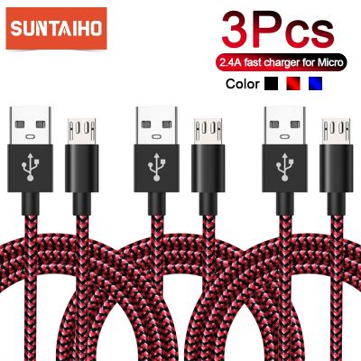 Suntaiho สายเคเบิลสำหรับ Xiaomi ไมโคร USB 3ชิ้น,Redmi 7 Note 5สายเคเบิลข้อมูลสายชาร์จเร็วสำหรับ Samsung S7 S6โทรศัพท์มือถือแอนดรอยด์