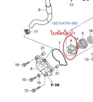 ใบพัดปั๊มน้ำ 19215-KTW-900 forza300 g1 g2 (ปี2013-2020) ทุกปี เบิกใหม่ แท้โรงงาน Honda