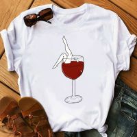 Shirt Wine Glass Printed T Shirt Funny T Graphic Tee Clothes Gildan Spot 100% Cotton