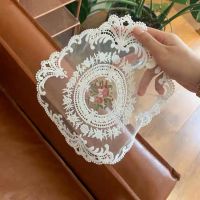 【CW】 oval Embroidery drink place mat wedding pad placemat cup mug gift coaster dining doily kitchen