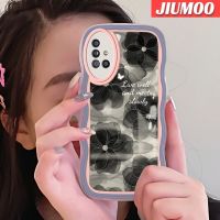 JIUMOO เคสปลอกสำหรับ Samsung Galaxy A51 4G A51 5G เคส M40s ลายการ์ตูนแฟชั่นสีดำลวดลายคลื่นสุดสร้างสรรค์ขอบแบบใสเคสซิลิโคนกันกระแทกโทรศัพท์ผิวนอกเคสนิ่มแบบใสป้องกันเลนส์กล้อง