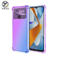 XICCI สำหรับ Xiaomi POCO C40 4กรัมไล่โทนสีสีที่ครอบคลุมกรณี Soft TPU ซิลิโคนโทรศัพท์กรณีปกหลังกันกระแทกปลอก