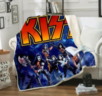 Rock kiss band 3D print sleeve blanket for bed bedspread Sherpa blanket