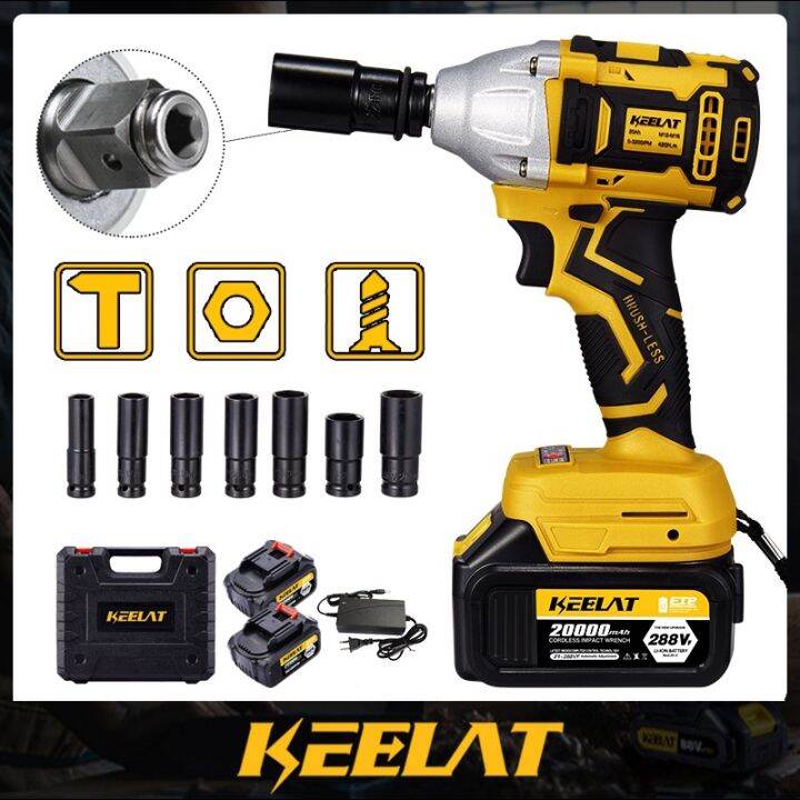 KEELAT 2 In 1 Cordless Brushless Electric Impact Wrench Drill Impact Driver Ratchet The New