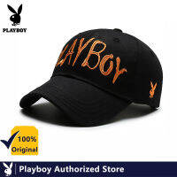 PLAYBOY หมวกแก๊ปเบสบอลคุณภาพผ้าฝ้ายบริสุทธิ์หมวกปีกยาวเทรนด์บุคลิกภาพหมวกเบสบอลตัวอักษรตัวใหญ่