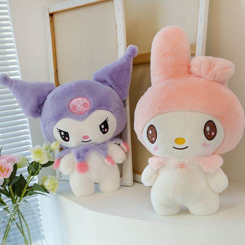 Cartoon Stuffed Animals Sanrio Kuromi My Melody Cinnamoroll Plush Toy Anime Kawaii Cut Soft Cushie Apply Girls Doll Toys Gifts