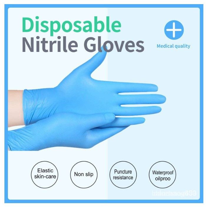 ถุงมือแพทย์-แถุงมือยาง-ถุงมือพลาสติก-ถุงมือไนไตร-ถุงมือ-pvc-ถุงมือยางธรรมชาติ-100-สีฟ้า-ไม่มีแป้ง-100-ชิ้น
