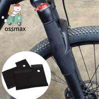 OSSMAX ผ้าคลุมป้องกันแผ่นป้องกันตะเกียบหน้ารถจักรยานภูเขาสีดำ1คู่สแตนตั้ง