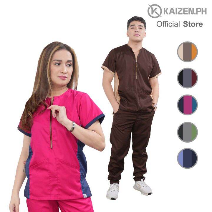 HOT 1st Gen Scrub Suit KSS15 TRICOLOR HALF METAL ZIPPER SERIES by