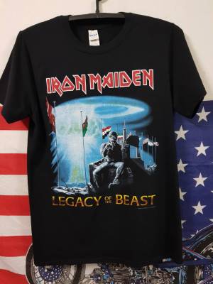 เสื้อยืดวินเทจ เสื้อยึด วงดนตรีร็อค IRAN MAIDEN งานแท้ TOUR 2019