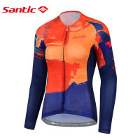 Santic เสื้อปั่นจักรยานผู้หญิงแขนยาวเสื้อจักรยานกลางแจ้งเสื้อจักรยาน MTB ป้องกันรังสียูวีระบายอากาศถนนขี่กีฬา L2C01140N