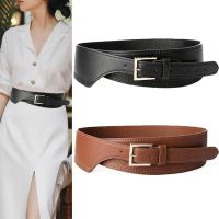 【CW】☇❒  Fashion Skirt Coat Classic Pin Buckle Cummerbunds Luxury Wide Belts Elastic Corset Band Leather Waistband