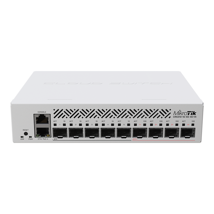 MikroTik CRS310 1G 5S 4S+IN 1x 10GbE ports, 5x SFP, 4x SFP+ Ethernet Switch
