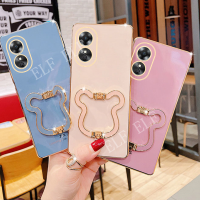 พร้อมสต็อกอินเทรนด์ TPU เคสโทรศัพท์สำหรับ OPPO A78 5G Reno 8T 4G 5G ซิลิโคนนุ่ม INS ปลอก Oppo A78 5G RENO8T กันกระแทกด้านหลัง OPPOA78 5G น่ารักหูหมีผู้ถือ