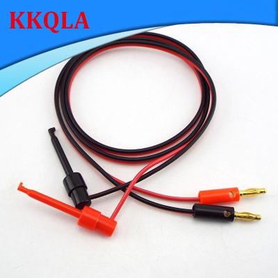 QKKQLA 1 Pair 1M 4mm Banana Plug to Electric Hook Clip Test Lead Cable Gold Plated For Multimeter Wire Connector