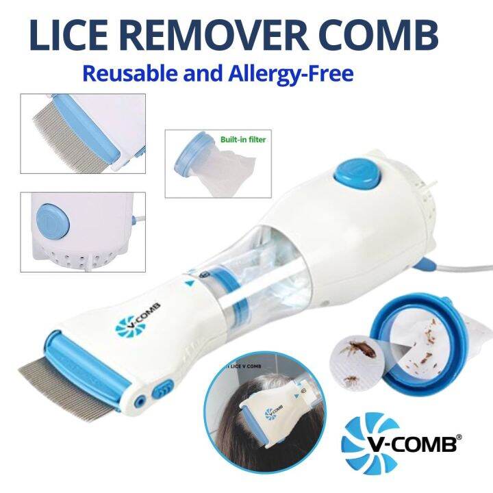 V Comb, Head Lice Remover, AntiItch Hair Treatment Original, Electric Lice Remover. Nits Egg