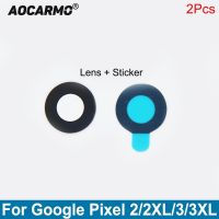 Aocarmo 2Pcs/Lot Rear Back Camera Lens Glass With Adhesive Sticker Replacement Part For Google Pixel 2 / 2XL / 3 / 3XL Lens Caps