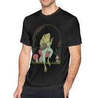 MenS T Shirts Cottagecore Aesthetic Frog Playing Banjo On Mushroom Cute Vintage Classic T-Shirt Mushroom 100 Cotton Tee Shirt