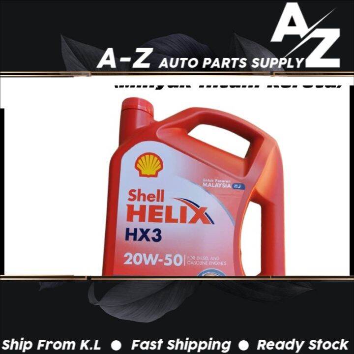 100% ORIGINAL [Untuk Pasaran Malaysia] Shell Helix HX3 20W50 Engine (4L ...