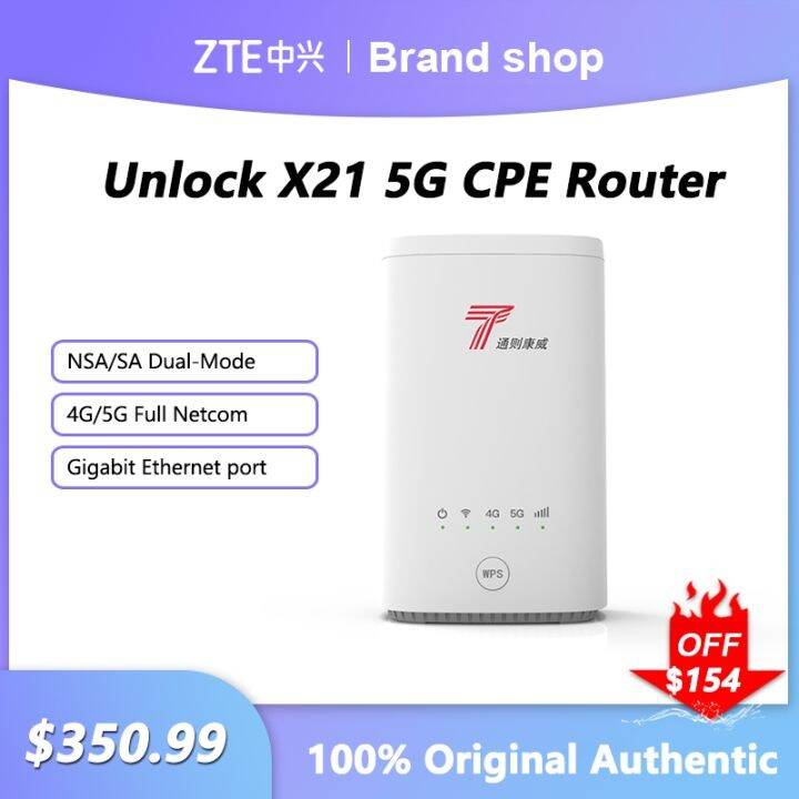 Unlock ZLT X21 5G CPE Indoor router Sub 6GHz NSA SA mesh wifi wireless ...