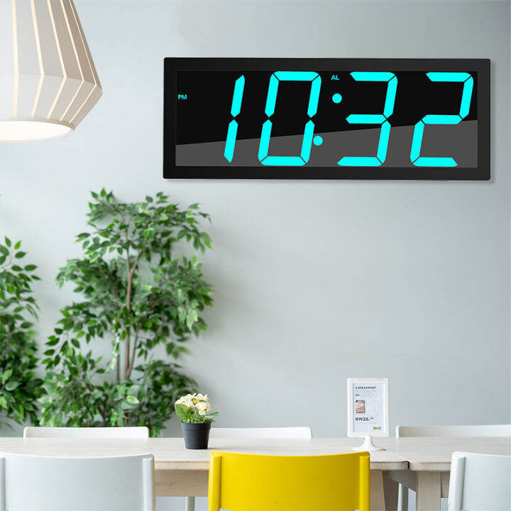 Digital Wall Clock APP Control Alarm Clock Time Date Temperature Sound