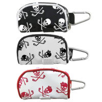 Skull Pattern Zipper Golf Ball Bag Organizer Case Portable Mini Golf Balls Storage Pouch Holder Container Golf Accessories