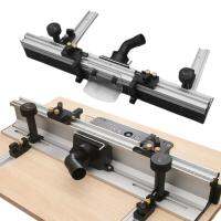 700mm Aluminium Profile Fence Woodworking Router Table Fence System W/ Sliding Bracket Bit Guard  Adjustable Stop and Dust Port Hand Tool Parts Access